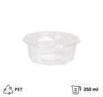 Posuda PET 250 ml d=116 mm h=45 mm prozirna, bez poklopca [100 kom/pak]