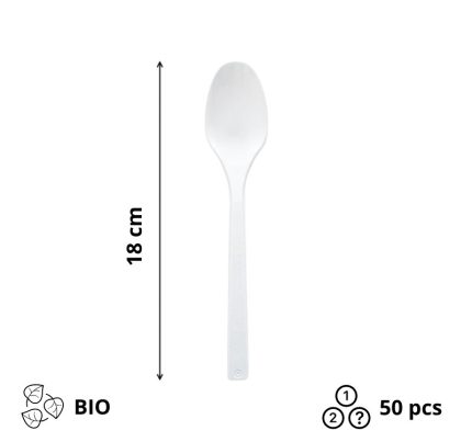 Žlica BIO ECO Spoon 180 mm bijela 50 kom