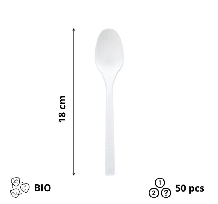 Žlica BIO ECO Spoon 180 mm bijela 50 kom
