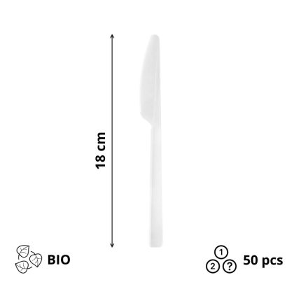 Nož BIO 180 mm bijeli 50 kom