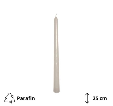 Konusna svijeća bijela h=25 cm