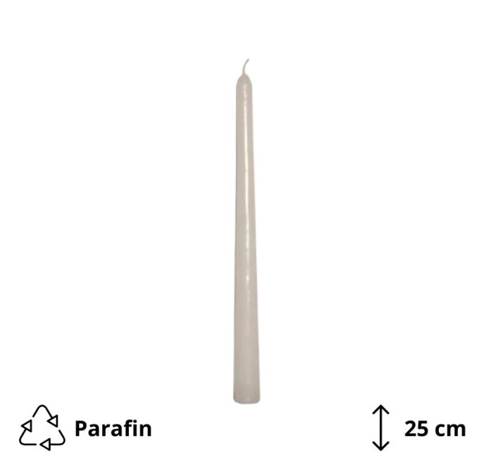 Konusna svijeća bijela h=25 cm