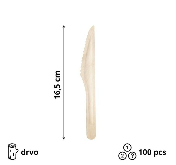 Dreveni nož 165 mm 100 kom/pak