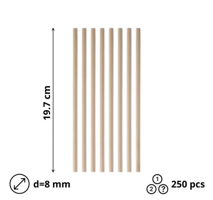 Slamke papirnate  l=197 mm d=8 mm kraft 100 kom/pak