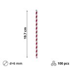 Slamke papirnate l=197 mm d=6 mm lolipop 100 kom
