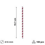 Slamke papirnate l=197 mm d=6 mm lolipop 100 kom