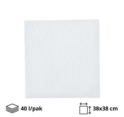 Papirnate salvete 2 sl 38×38 cm bieli 40 l/pak