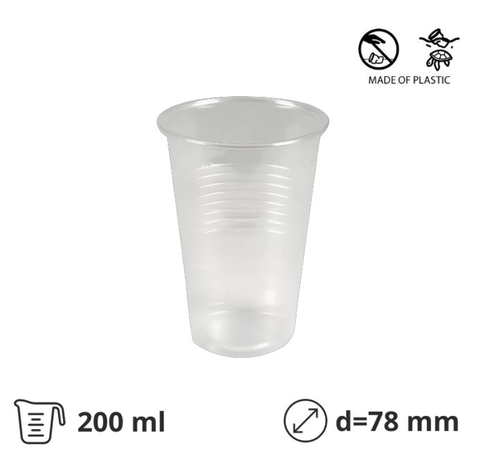 Čaša PP 200 ml prozirna 100 kom