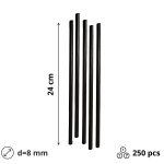 Slamke plastične l=240 mm d=8 mm crne 250 kom/pak