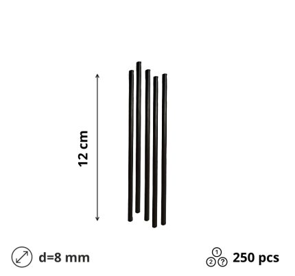 Slamke plastične l=120 mm d=8 mm crne 250 kom/pak