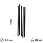 Slamke plastične l=190 mm d=6 mm crne 250 kom/pak