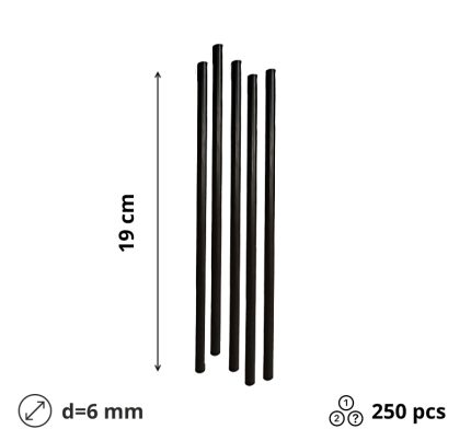 Slamke plastične l=190 mm d=6 mm crne 250 kom/pak