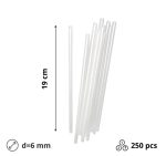 Slamke plastične l=190 mm d=6 mm prozirna 250 kom/pak