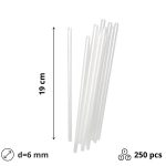 Slamke plastične l=190 mm d=6 mm prozirna 250 kom/pak