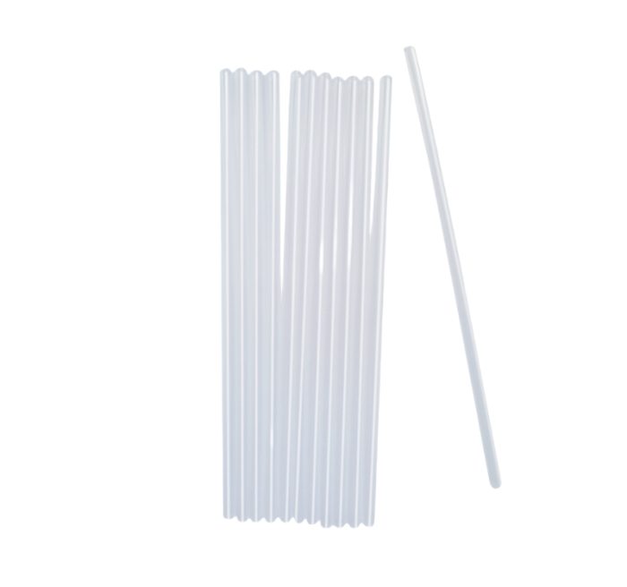 Slamke plastične l=240 mm d=8 mm prozirna 250 kom/pak