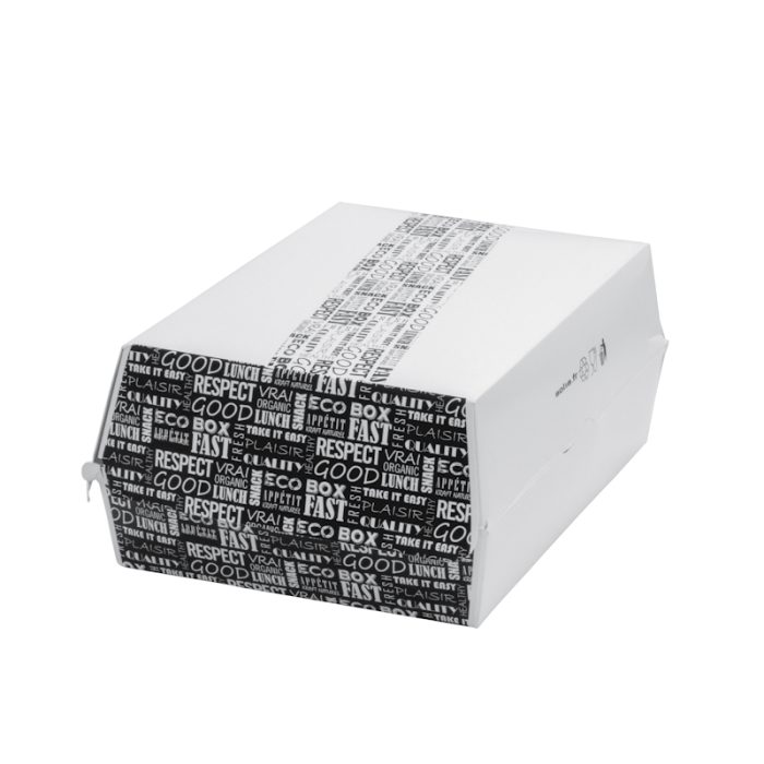 Kutija za hamburger 225x180x90 mm, Black&White 50 kom