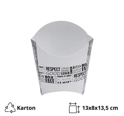Kutija za pomfrit 130x80x135mm, Black&White [9 kom/pak]