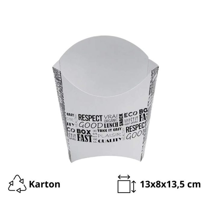 Kutija za pomfrit 130x80x135mm, Black&White [9 kom/pak]