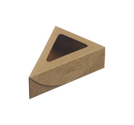 Kutija za tortu s prozorom 155/155x110x45mm kraft [25 kom/pak]