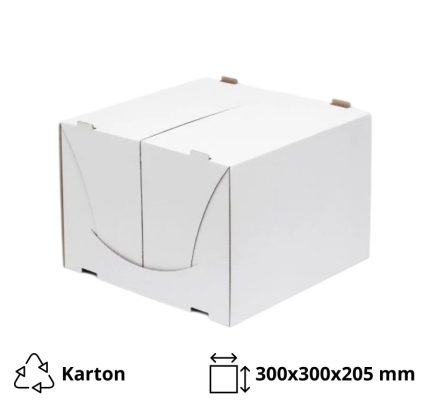 Kutija za torto 300x300x205mm, bijela
