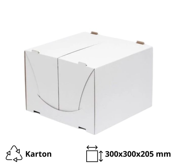 Kutija za torto 300x300x205mm, bijela