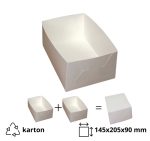 Kutija za desert bez prozora 145x205x90mm, bijela (poklopac-dno) [10 kom/pak]