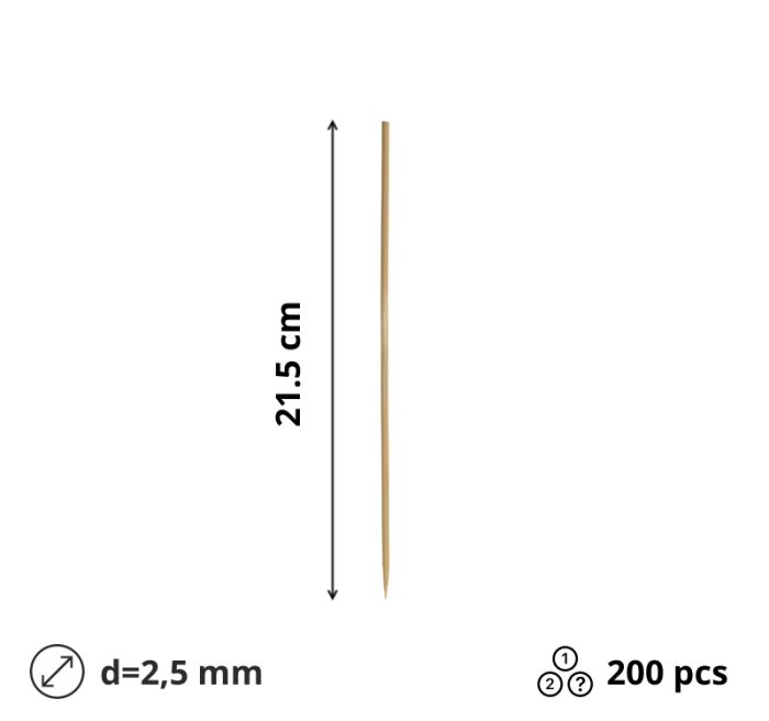 Štapići za ražnjić 21,5 cm 200 kom