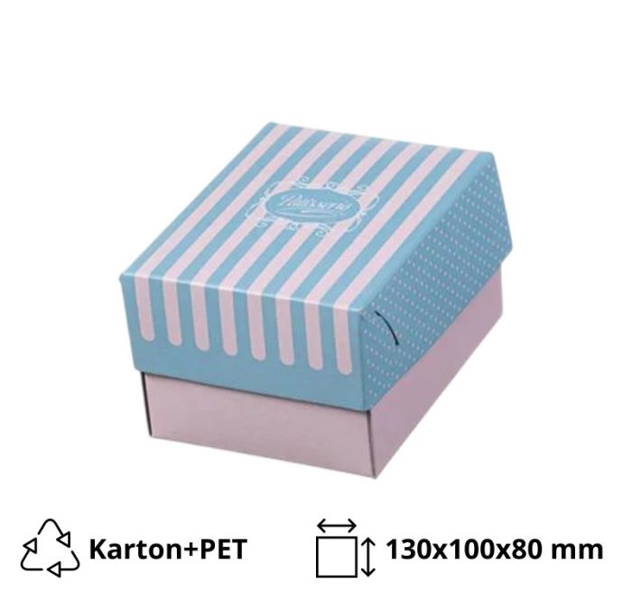 Kutija s poklopcem za desert 13x10x8 cm ALUMINIUM PATISSERIE [14 kom/pak]