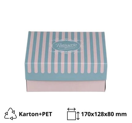 Kutija s poklopcem za desert 17×12.8×8 cm ALUMINIUM PATISSERIE [10 kom/pak]