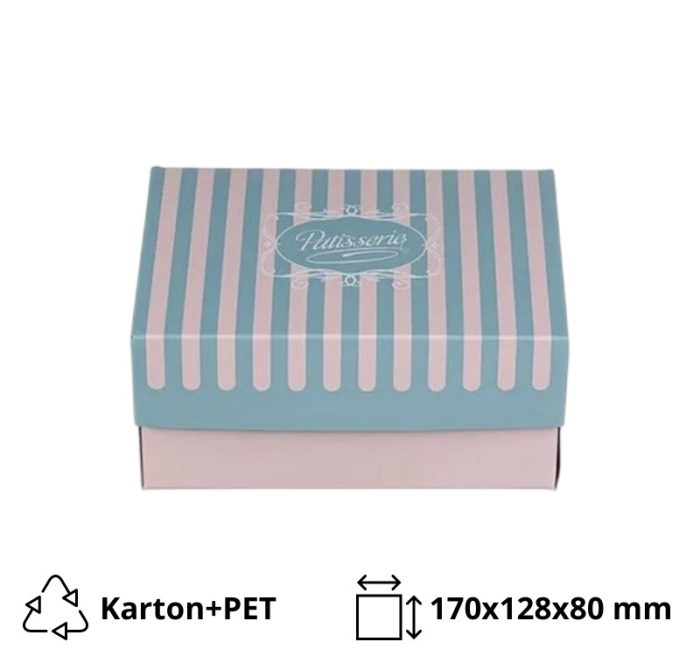 Kutija s poklopcem za desert 17×12.8×8 cm ALUMINIUM PATISSERIE [10 kom/pak]