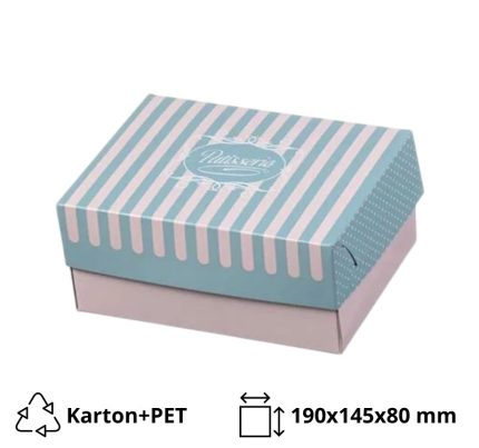 Kutija s poklopcem za desert 19×14.5×8 cm ALUMINIUM PATISSERIE [15 kom/pak]