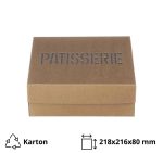 Kutija s poklopcem za desert  21.8×21.6×8 cm KRAFT PATISSERIE [3 kom/pak]