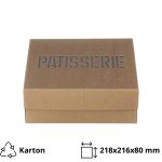 Kutija s poklopcem za desert  21.8x21.6x8 cm KRAFT PATISSERIE [3 kom/pak]