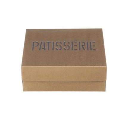 Kutija s poklopcem za desert  21.8×21.6×8 cm KRAFT PATISSERIE [3 kom/pak]