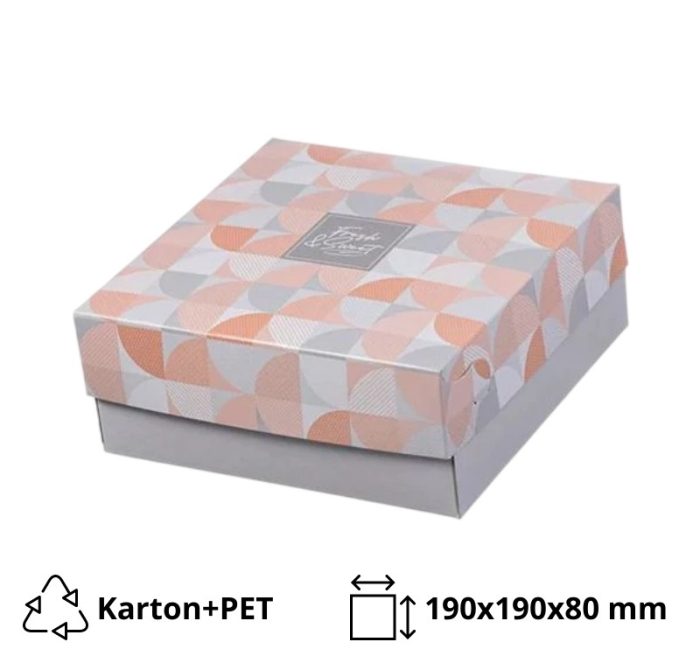 Kutija s poklopcem za desert 19x19x8 cm SWEET & FRESH [29 kom/pak]
