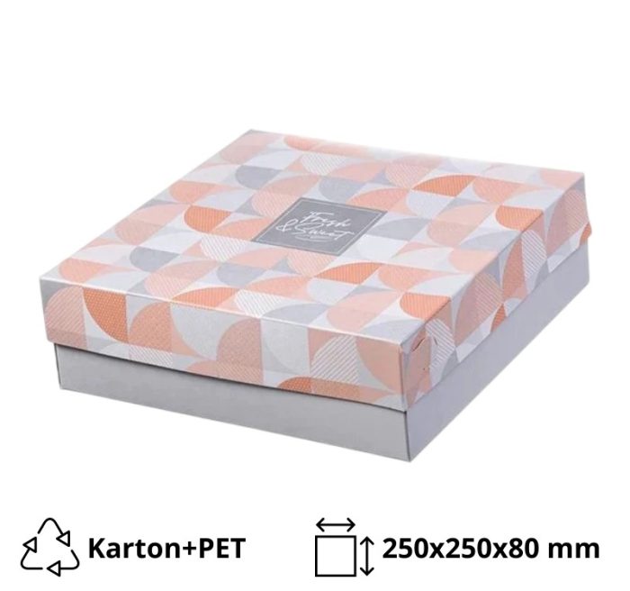 Kutija s poklopcem za desert 25x25x8 cm SWEET & FRESH [14 kom/pak]