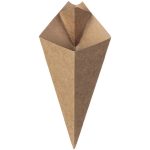 Posuda za pomfrit (s pregradom za umak) CHIP CONE kraft 50 kom