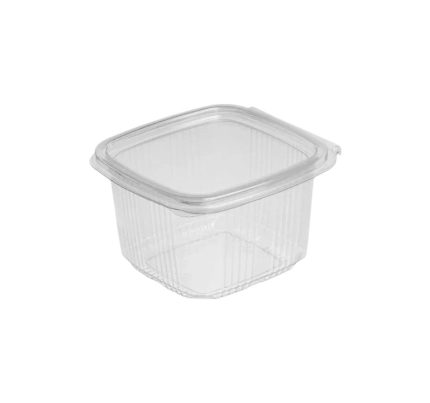 Posuda s ravnim poklopcem PET 375 ml 87x90x65 prozirna [100 kom/pak]