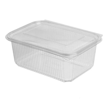 Posuda s ravnim poklopcem PET 2000 ml 214x150x87 HEAVY prozirna [50 kom/pak]