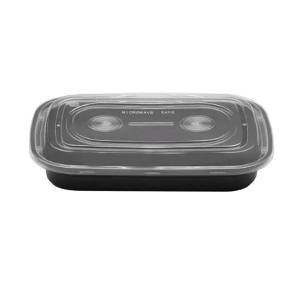 Posuda sa poklopcem PP AMERICAN STYLE 750 ml 217x146x43 mm crna [50 kom/pak]