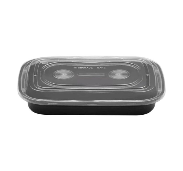 Posuda sa poklopcem PP AMERICAN STYLE 750 ml 217x146x43 mm crna [50 kom/pak]