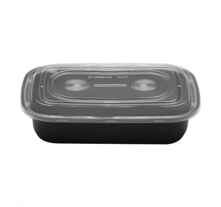 Posuda sa poklopcem PP AMERICAN STYLE 1000 ml 217x146x51 mm crna [50 kom/pak]