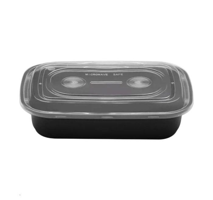 Posuda sa poklopcem PP AMERICAN STYLE 1000 ml 217x146x51 mm crna [50 kom/pak]