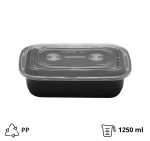 Posuda sa poklopcem PP AMERICAN STYLE 1250 ml 217x146x64 mm crna [50 kom/pak]