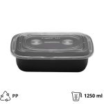 Posuda sa poklopcem PP AMERICAN STYLE 1250 ml 217x146x64 mm crna [50 kom/pak]
