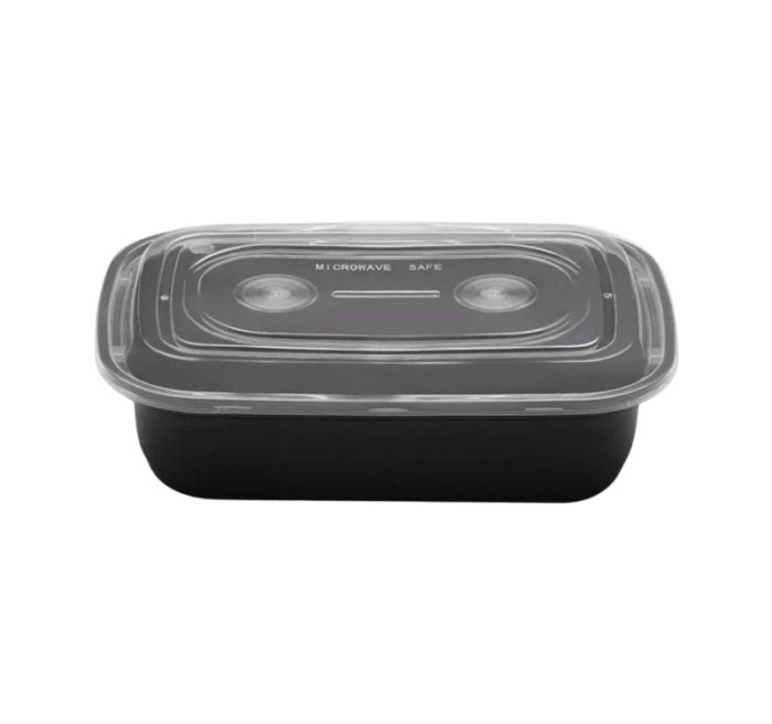 Posuda sa poklopcem PP AMERICAN STYLE 1250 ml 217x146x64 mm crna [50 kom/pak]
