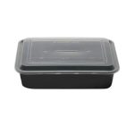 Posuda sa poklopcem PP 1600 ml 239x188x55 mm crna [50 kom/pak]