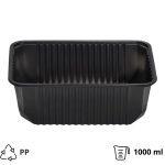 Posuda PP 1000 ml 180x130x65 mm crna, bez poklopca [50 kom/pak]