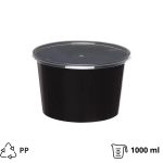 Posuda za juhu PP 1000 ml d=145 mm h=90 mm crna s poklopcem [50 kom/pak]
