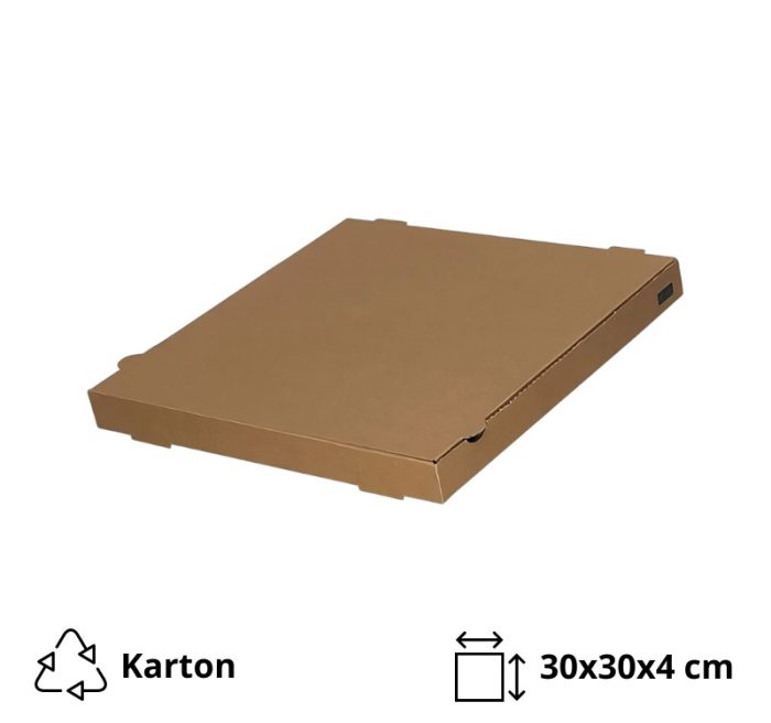 Kutija za pizzu 300х300х40 mm mikro valovit karton kraft [100 kom/pak]